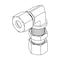 Tompkins Hydraulic Fitting-Metric CompressionL06(12X1.5) UNION BULKHEAD 90 MC6027-L06-L06 - alternate 1